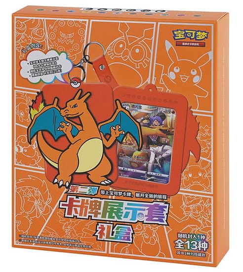 Zestaw chińskich kart Pokemon TCG: Card Display Set Gift Box Charizard
